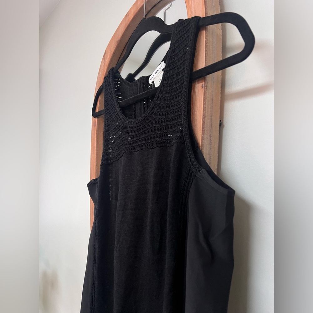 Club Monaco Black Linen Blend Crochet Detail Tank Top - Picture 4 of 8